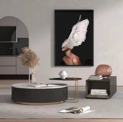 现代大理石子母茶几3D模型下载